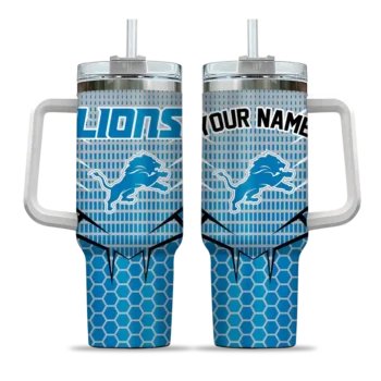customized detroit lions hex texture blue curved tumbler best selling.webp