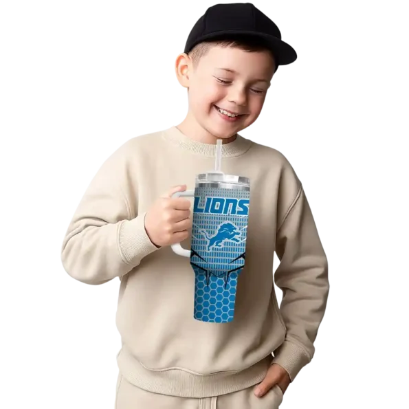 customized detroit lions hex texture blue curved tumbler latest model.webp