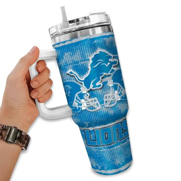 customized detroit lions honey streaks blue curved tumbler fashion forward.webp