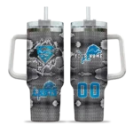 customized detroit lions superman shield blue gray curved tumbler best selling.webp