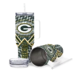 customized green bay packers chevron angle green curved tumbler best selling.webp