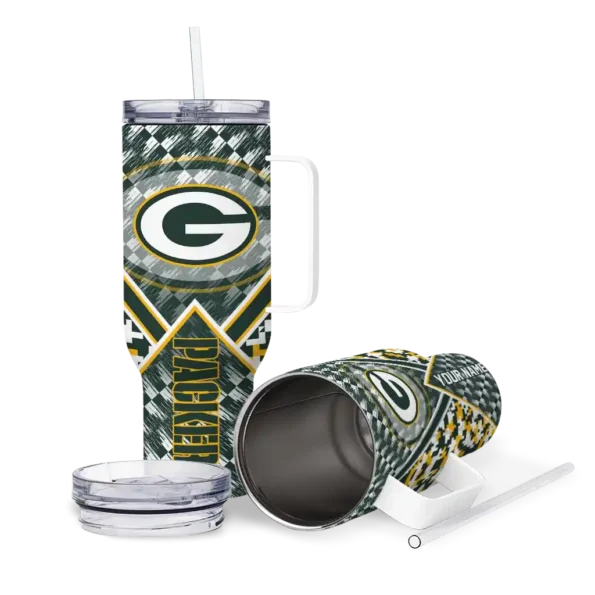 customized green bay packers chevron angle green curved tumbler high quality.webp
