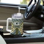 customized green bay packers chevron angle green curved tumbler best selling.webp