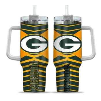 customized green bay packers chevron layers green curved tumbler best selling.webp