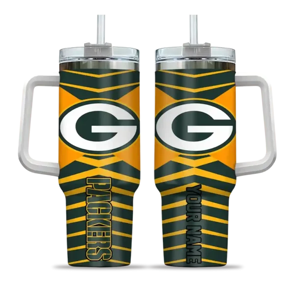 customized green bay packers chevron layers green curved tumbler best selling.webp