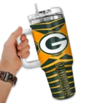 customized green bay packers chevron layers green curved tumbler best selling.webp