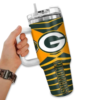 customized green bay packers chevron layers green curved tumbler fashion forward.webp