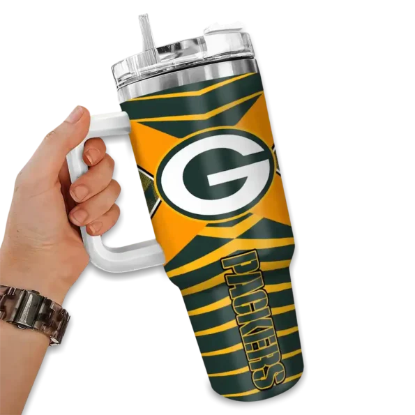 customized green bay packers chevron layers green curved tumbler fashion forward.webp