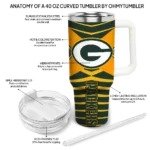customized green bay packers chevron layers green curved tumbler best selling.webp