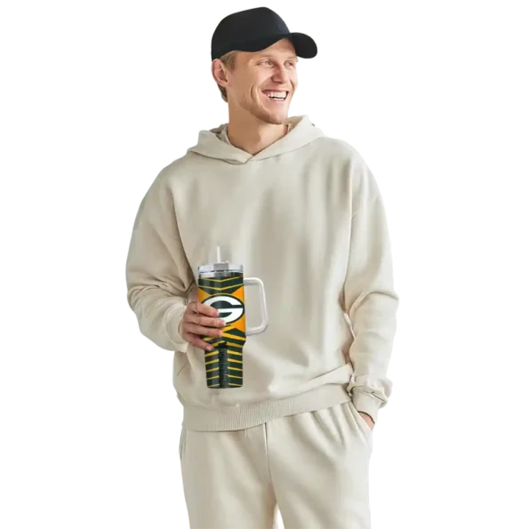customized green bay packers chevron layers green curved tumbler top rated.webp