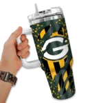 customized green bay packers claw cut green black curved tumbler best selling.webp
