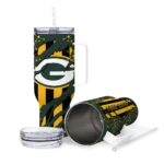 customized green bay packers claw cut green black curved tumbler best selling.webp
