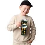 customized green bay packers claw cut green black curved tumbler best selling.webp