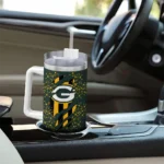 customized green bay packers claw cut green black curved tumbler best selling.webp
