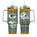 customized green bay packers heart helmet motif green curved tumbler best selling.webp