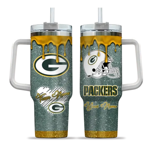 customized green bay packers heart helmet motif green curved tumbler best selling.webp