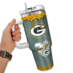 customized green bay packers heart helmet motif green curved tumbler best selling.webp