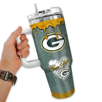 customized green bay packers heart helmet motif green curved tumbler fashion forward.webp
