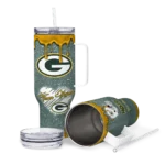 customized green bay packers heart helmet motif green curved tumbler best selling.webp