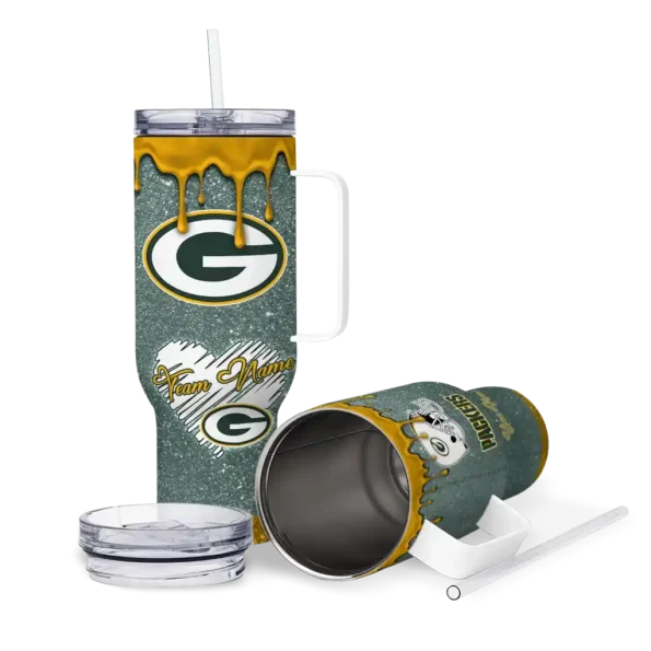 customized green bay packers heart helmet motif green curved tumbler high quality.webp