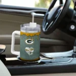 customized green bay packers heart helmet motif green curved tumbler best selling.webp