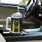 customized green bay packers hexagon armor green curved tumbler best selling.webp