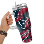 customized houston texans abstract paths blue curved tumbler best selling.webp