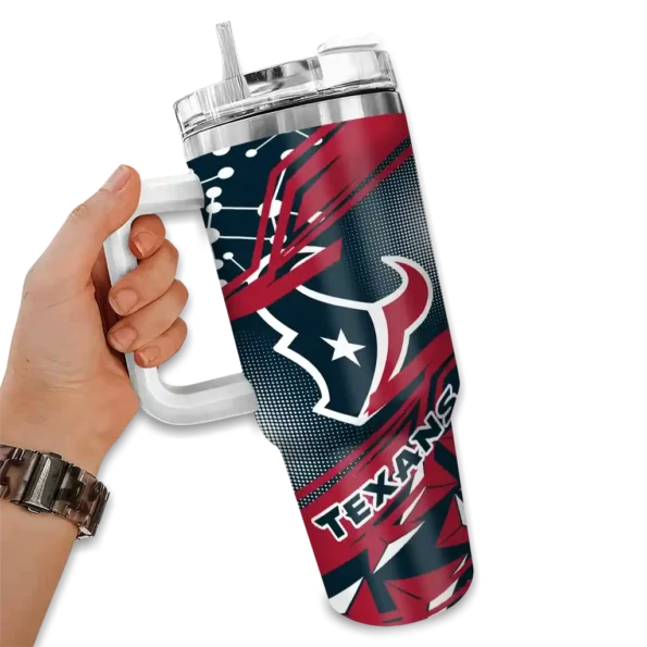 customized houston texans abstract paths blue curved tumbler fashion forward.webp