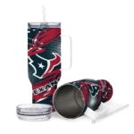 customized houston texans abstract paths blue curved tumbler best selling.webp