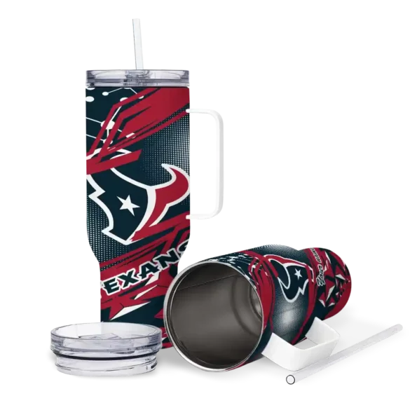 customized houston texans abstract paths blue curved tumbler high quality.webp
