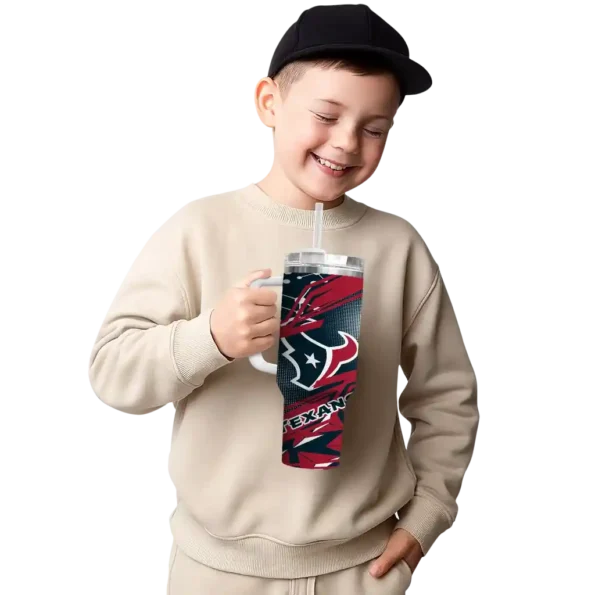 customized houston texans abstract paths blue curved tumbler latest model.webp