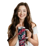 customized houston texans abstract paths blue curved tumbler best selling.webp