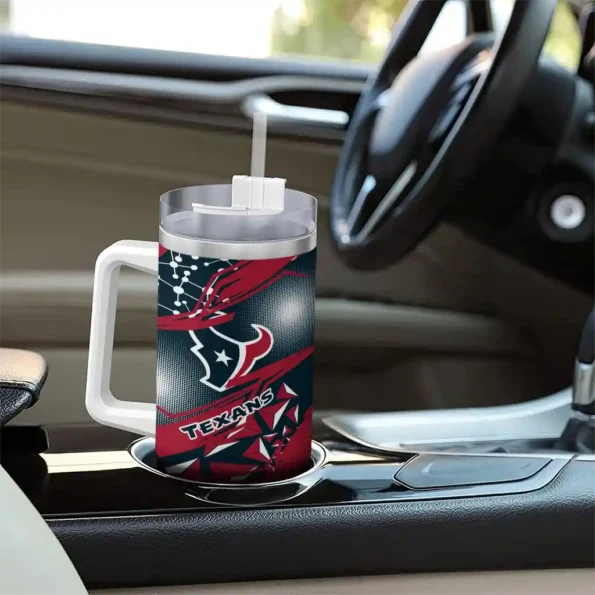 customized houston texans abstract paths blue curved tumbler trendy.webp