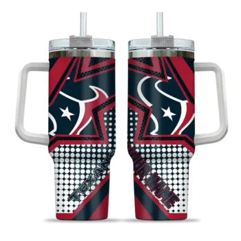customized houston texans arrow burst blue curved tumbler best selling.webp
