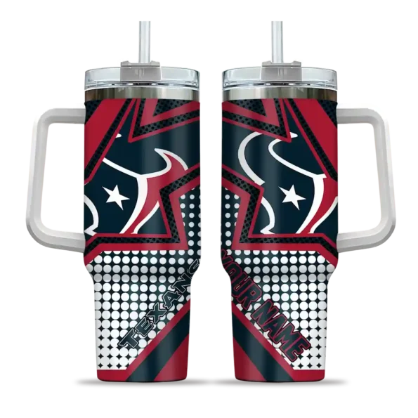 customized houston texans arrow burst blue curved tumbler best selling.webp