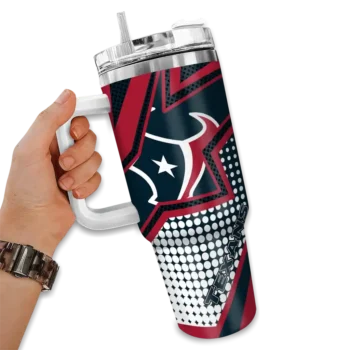customized houston texans arrow burst blue curved tumbler fashion forward.webp