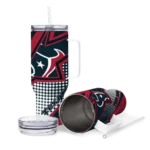 customized houston texans arrow burst blue curved tumbler best selling.webp
