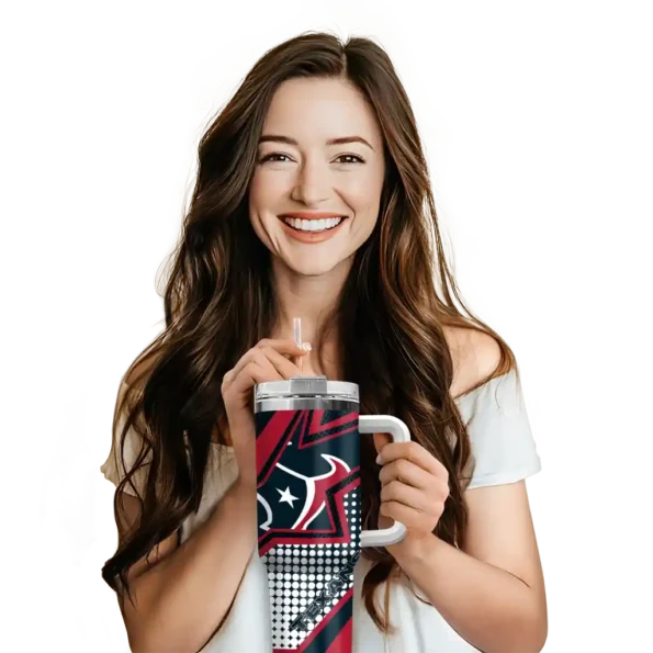 customized houston texans arrow burst blue curved tumbler premium grade.webp