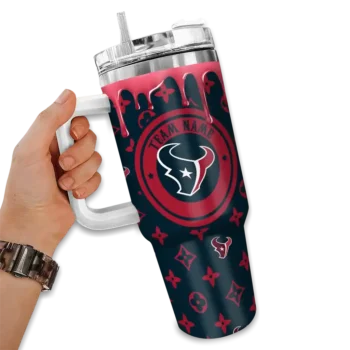 customized houston texans bullseye drips blue curved tumbler fashion forward.webp
