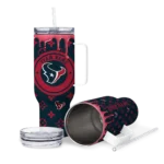customized houston texans bullseye drips blue curved tumbler best selling.webp