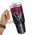 customized houston texans chevron stripe blue curved tumbler best selling.webp