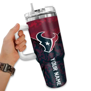 customized houston texans chevron stripe blue curved tumbler fashion forward.webp