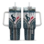 customized houston texans leopard zipper blue curved tumbler best selling.webp