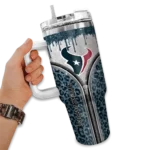 customized houston texans leopard zipper blue curved tumbler best selling.webp
