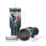 customized houston texans leopard zipper blue curved tumbler best selling.webp