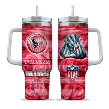 customized houston texans marbled stripes blue curved tumbler best selling.webp