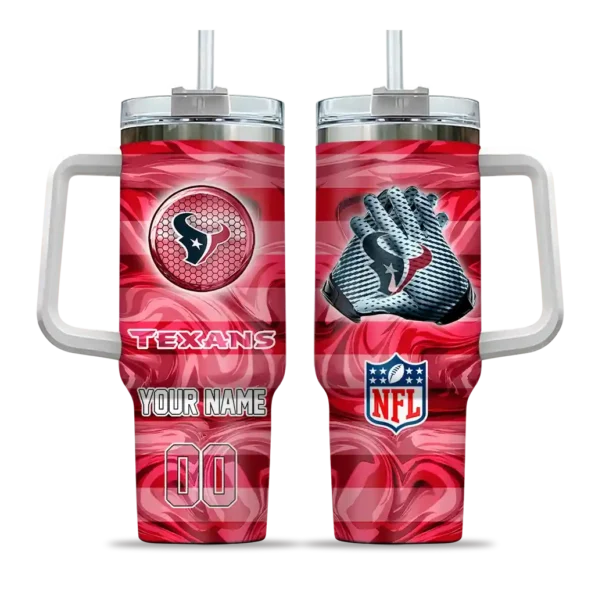 customized houston texans marbled stripes blue curved tumbler best selling.webp