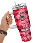 customized houston texans marbled stripes blue curved tumbler best selling.webp