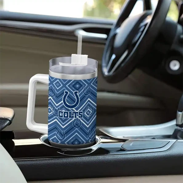 customized indianapolis colts bold diamonds blue curved tumbler trendy.webp