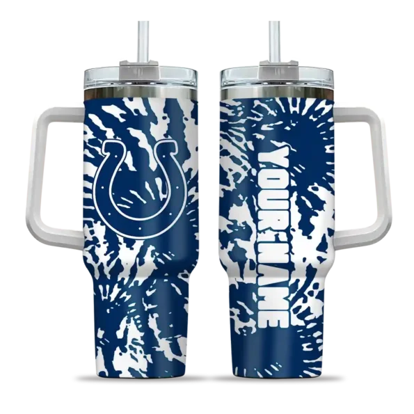 customized indianapolis colts burst swirl blue curved tumbler best selling.webp